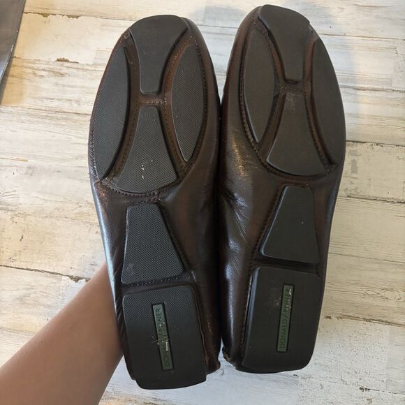 Donald Pliner Men’s 11 Victor Driver Loafers Shoes Brown Leather HorseBit Buckle - Picture 8 of 9